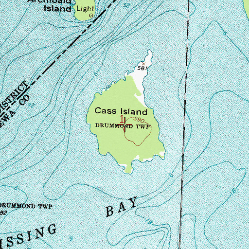 Topographic Map of Cass Island, MI