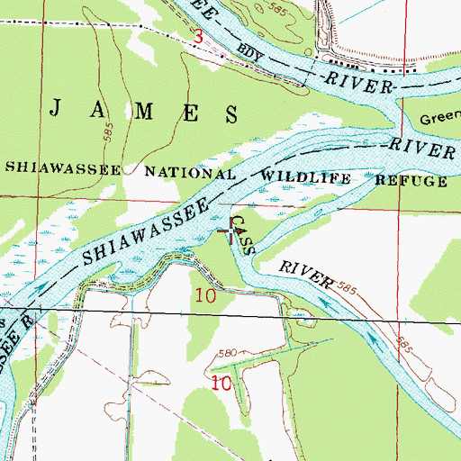 Topographic Map of Cass River, MI