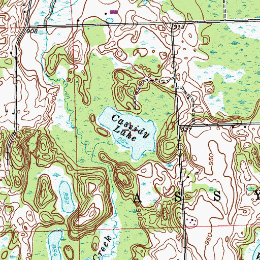 Topographic Map of Cassidy Lake, MI