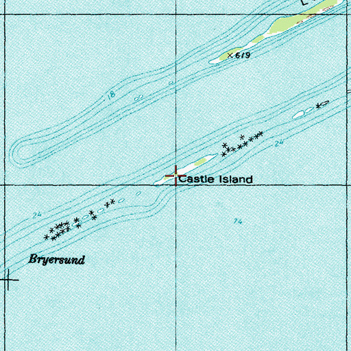 Topographic Map of Castle Island, MI