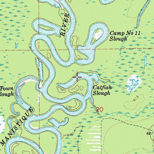 Topographic Map of Catfish Slough, MI