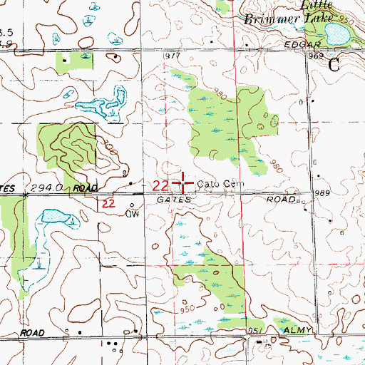 Topographic Map of Cato Cemetery, MI