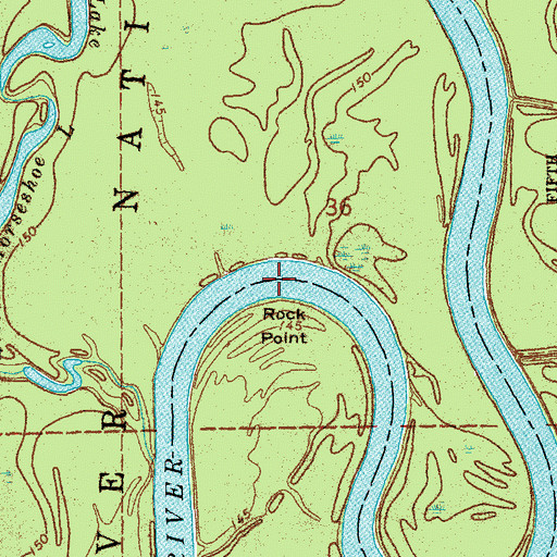 Topographic Map of Raft Bend, AR