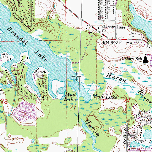 Topographic Map of Cedar Creek, MI