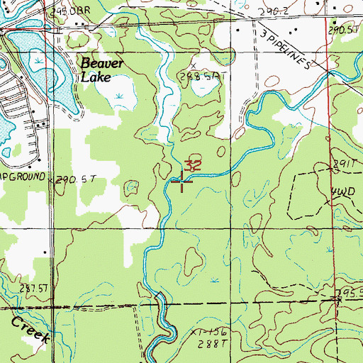 Topographic Map of Cedar Creek, MI