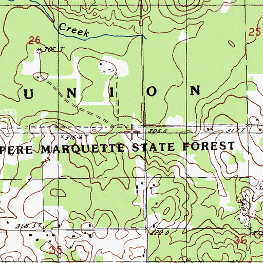 Topographic Map of Cedar Creek School, MI