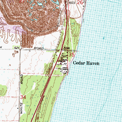 Topographic Map of Cedar Haven, MI