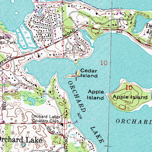 Topographic Map of Cedar Island, MI