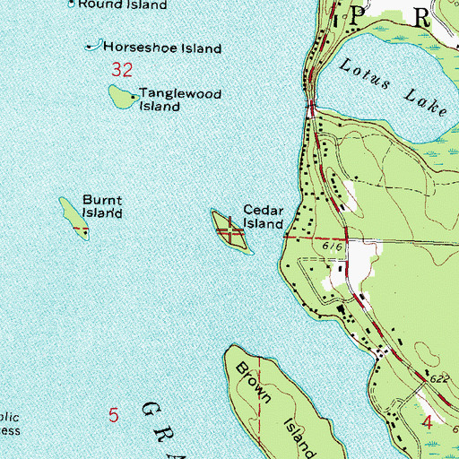 Topographic Map of Cedar Island, MI