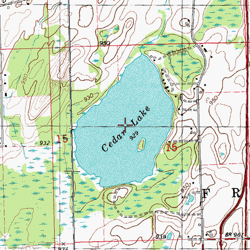 Topographic Map of Cedar Lake, MI