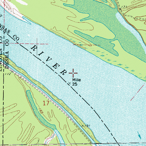 Topographic Map of Ross Ferry (historical), AR