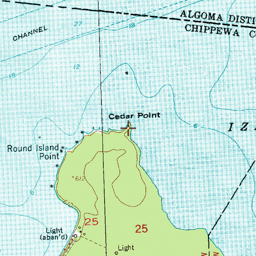 Topographic Map of Cedar Point, MI