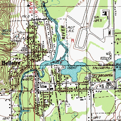 Topographic Map of Cedar River, MI