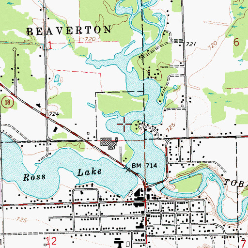 Topographic Map of Cedar River, MI