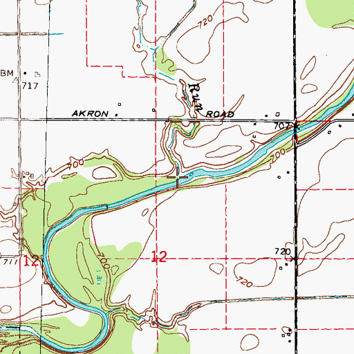 Topographic Map of Cedar Run, MI