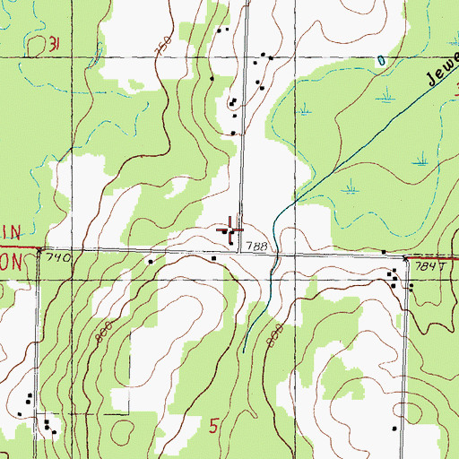 Topographic Map of Cedar School, MI