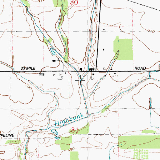 Topographic Map of Cemetery Creek, MI