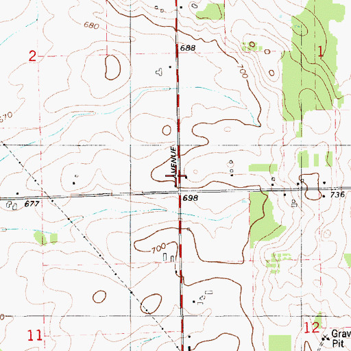 Topographic Map of Centennial School, MI