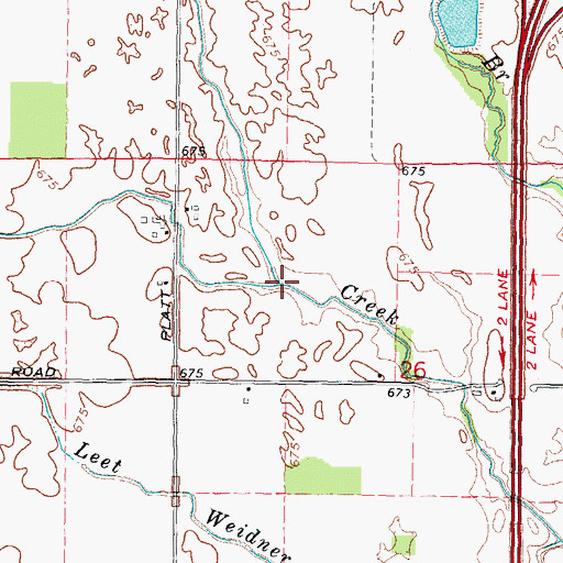 Topographic Map of Center Creek, MI