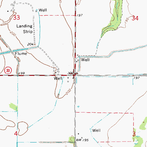 Topographic Map of Sassafras (historical), AR