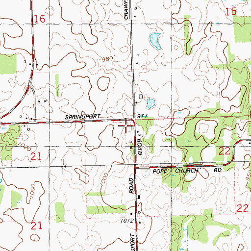 Topographic Map of Center School, MI