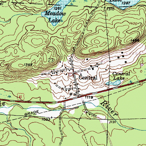 Topographic Map of Central, MI