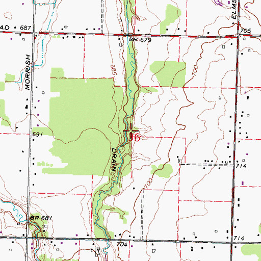 Topographic Map of Central Drain, MI