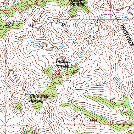Topographic Map of Indian Spring, AZ