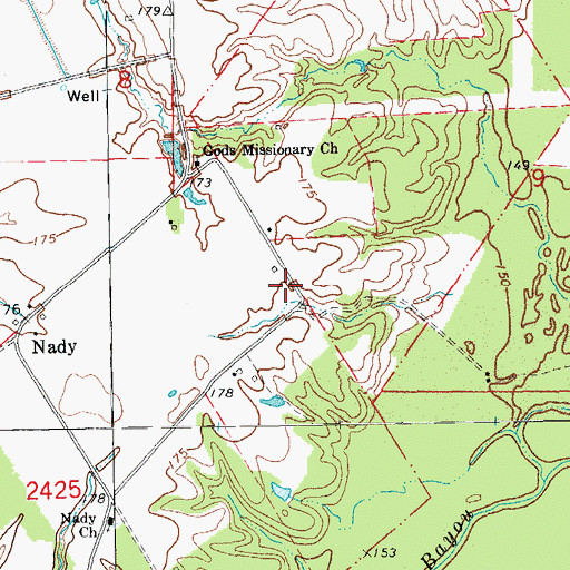 Topographic Map of Seventh Day Church (historical), AR