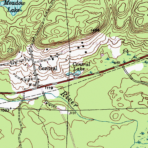 Topographic Map of Central Lake, MI