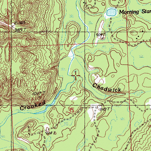 Topographic Map of Chadwick Creek, MI