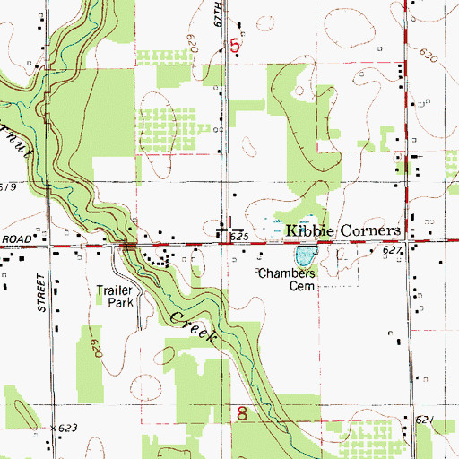 Topographic Map of Chambers School, MI