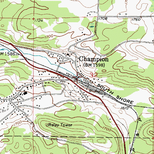 Topographic Map of Champion, MI