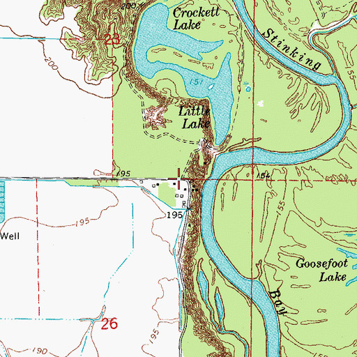 Topographic Map of Stinking Bay, AR