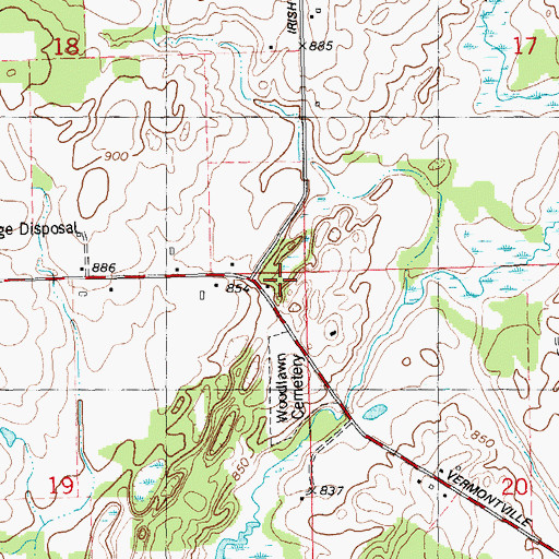 Topographic Map of Chance School, MI