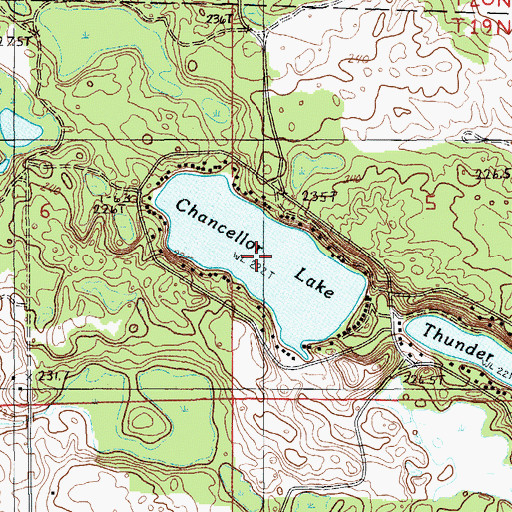 Topographic Map of Chancellor Lake, MI