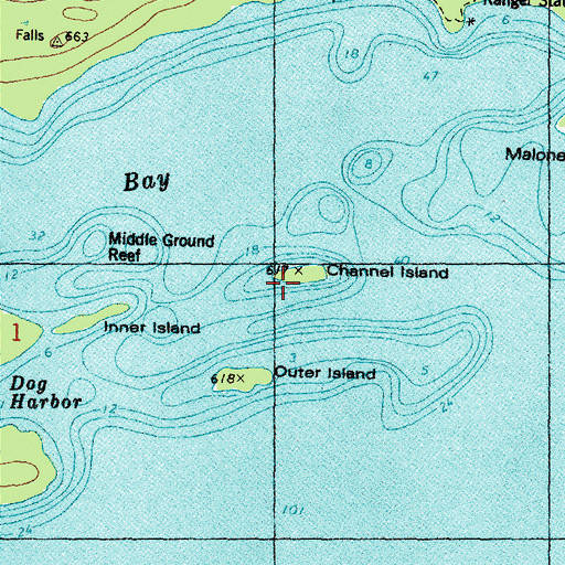 Topographic Map of Channel Island, MI