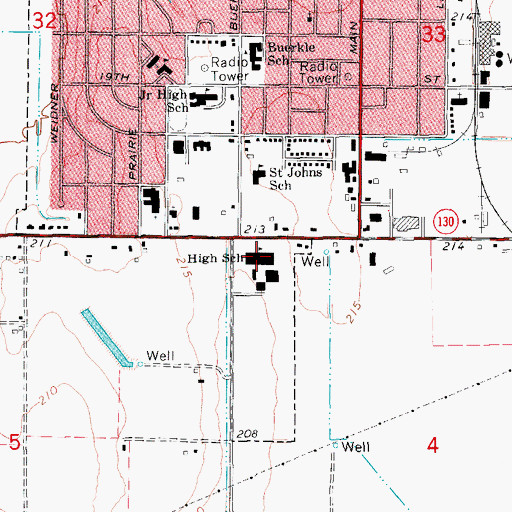 Topographic Map of Stuttgart High School, AR