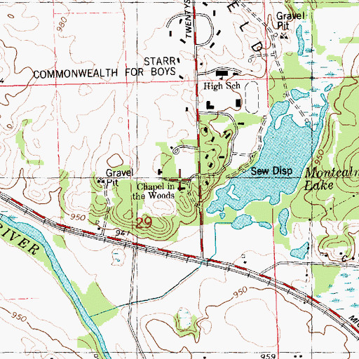 Topographic Map of Chapel in the Woods, MI