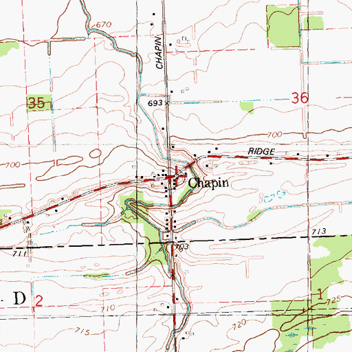 Topographic Map of Chapin, MI