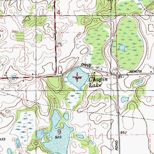 Topographic Map of Chapin Lake, MI