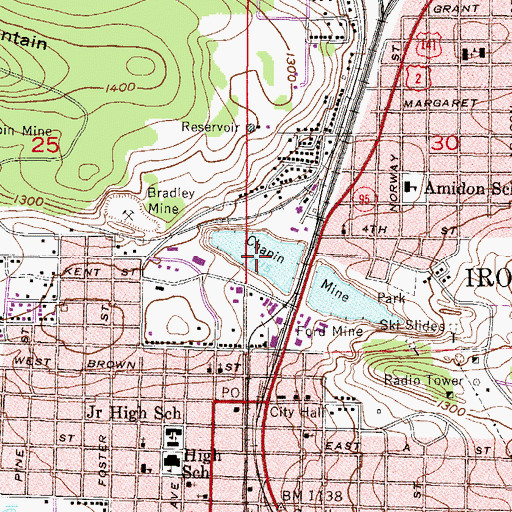 Topographic Map of Chapin Mine, MI