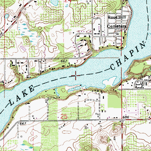 Topographic Map of Lake Chapin, MI