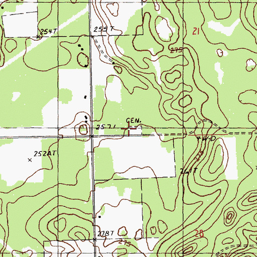 Topographic Map of Chapman Cemetery, MI