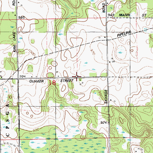 Topographic Map of Chapman School, MI