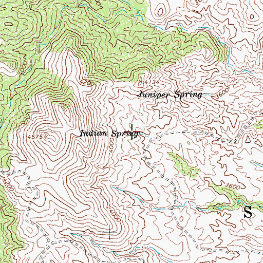 Topographic Map of Indian Spring, AZ