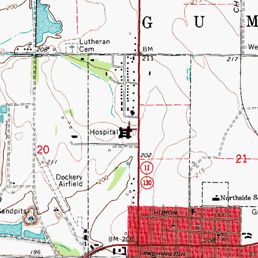 Topographic Map of Baptist Health Medical Center Stuttgart, AR