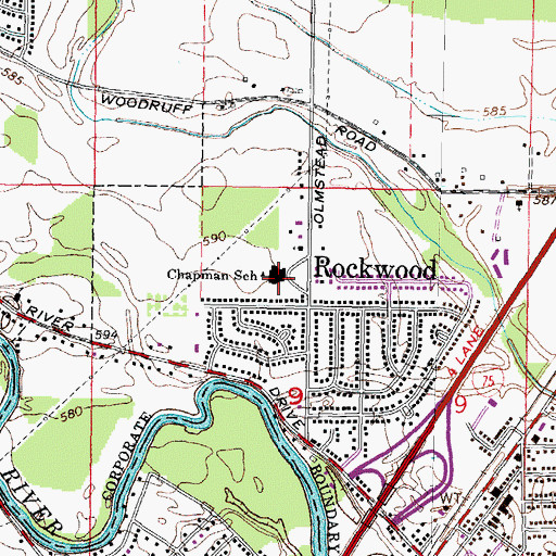 Topographic Map of Chapman School, MI