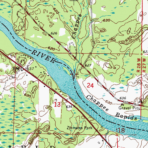 Topographic Map of Chappee Creek, MI