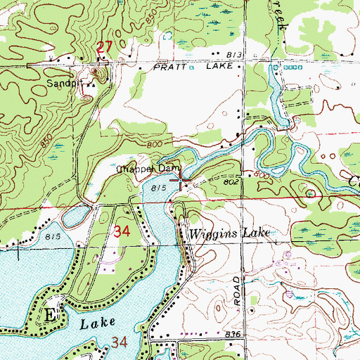 Topographic Map of Chappel Dam, MI
